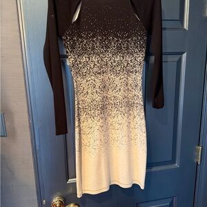 French Connection Long Sleeve Ombre Speckle Knit Dress with small cut outs
